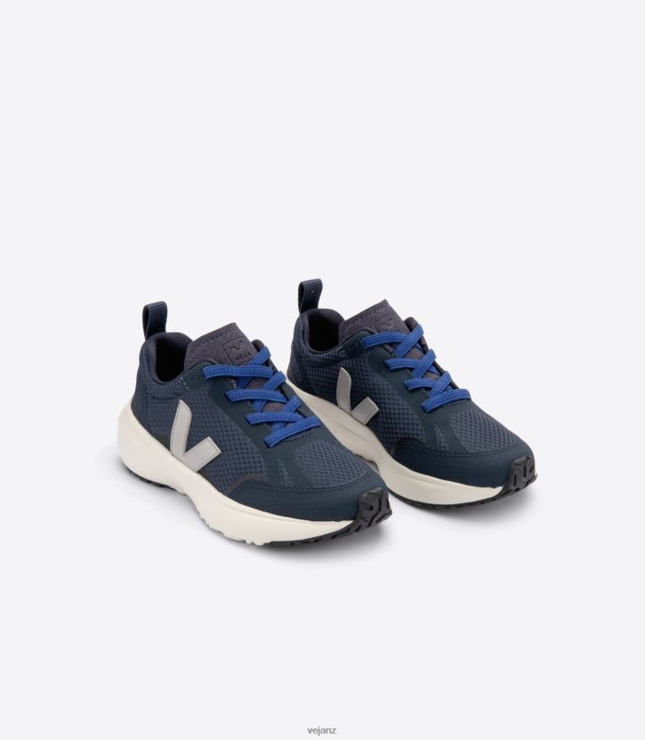 CANARY ELASTIC LACES ALVEOMESH NAUTICO OXFORD GREY Kids Veja D42FZB384 Shoes