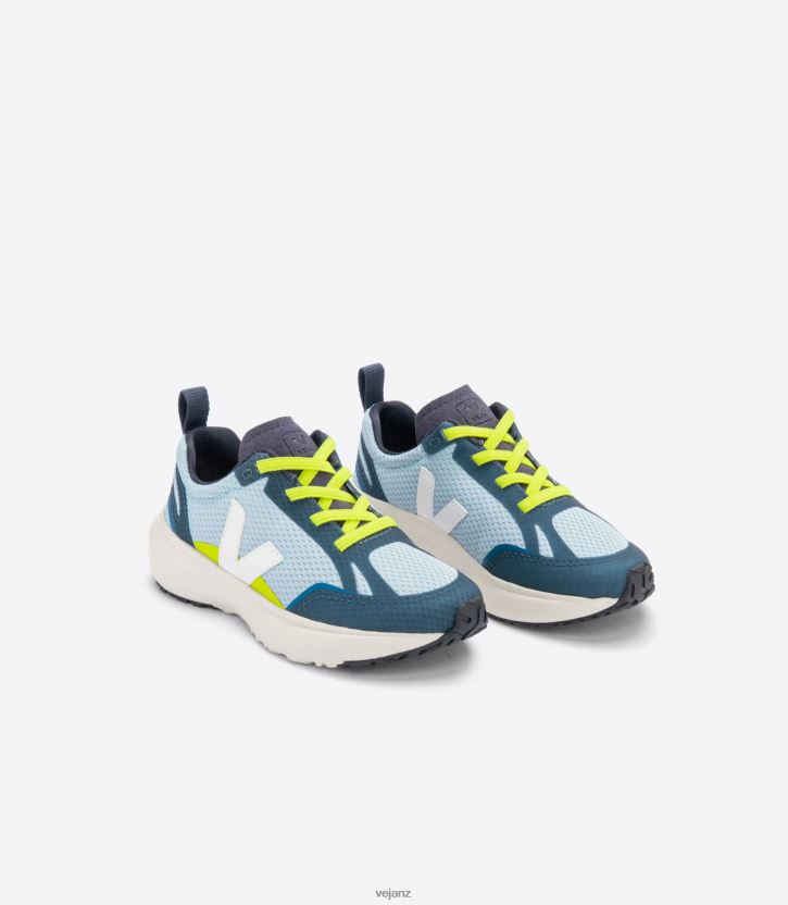 CANARY ELASTIC LACES ALVEOMESH STEEL WHITE Kids Veja D42FZB383 Shoes