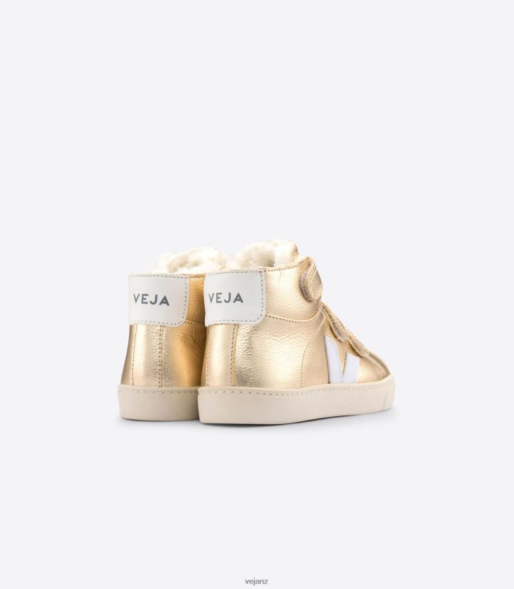 ESPLAR MID FURED LEATHER PLATINE WHITE Kids Veja D42FZB317 Shoes