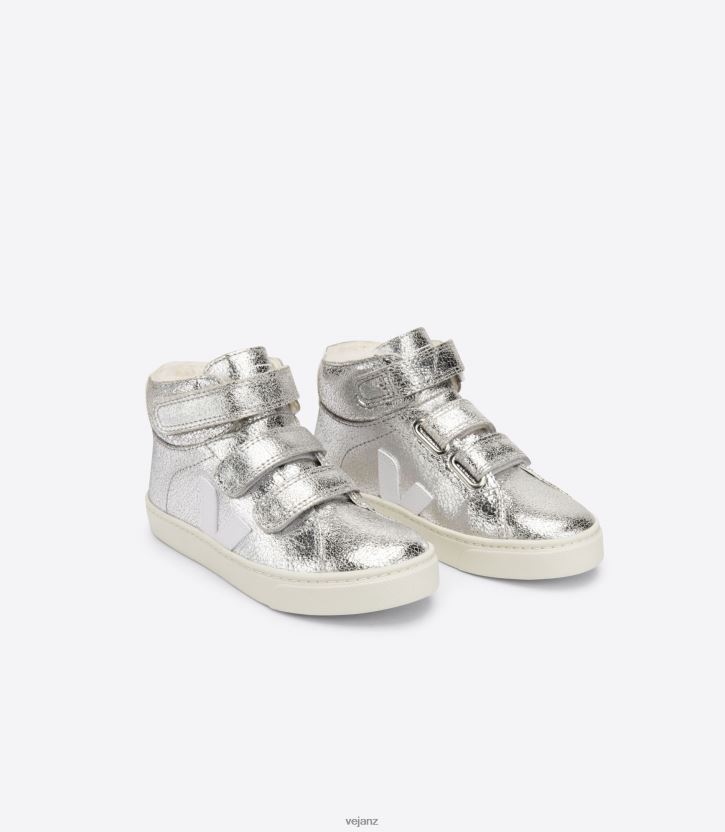 ESPLAR MID FURED SILVER WHITE Kids Veja D42FZB318 Shoes