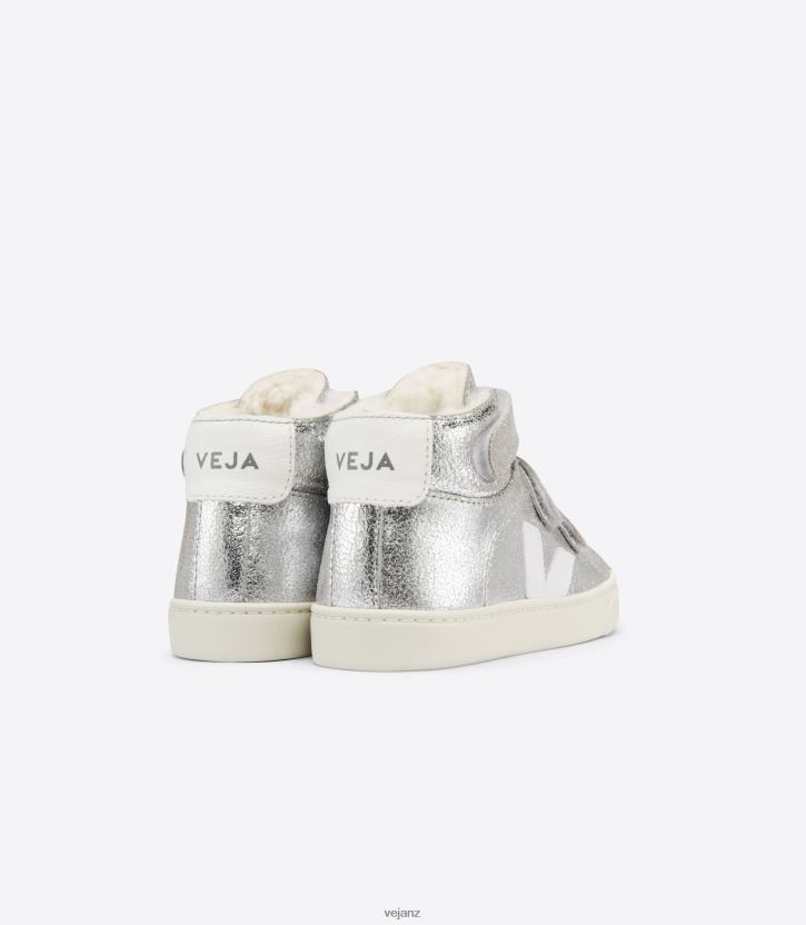 ESPLAR MID FURED SILVER WHITE Kids Veja D42FZB318 Shoes