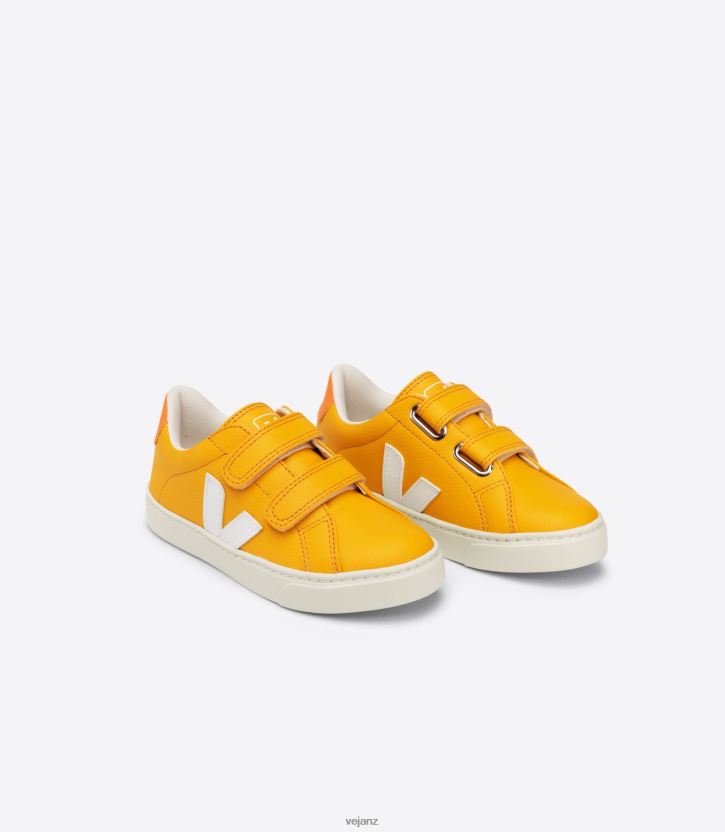 ESPLAR CHROMEFREE LEATHER OURO WHITE Kids Veja D42FZB338 Shoes