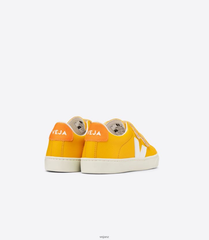 ESPLAR CHROMEFREE LEATHER OURO WHITE Kids Veja D42FZB338 Shoes