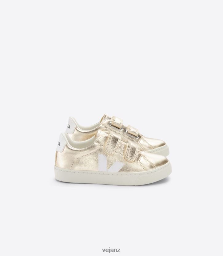 ESPLAR CHROMEFREE LEATHER PLATINE WHITE Kids Veja D42FZB327 Shoes