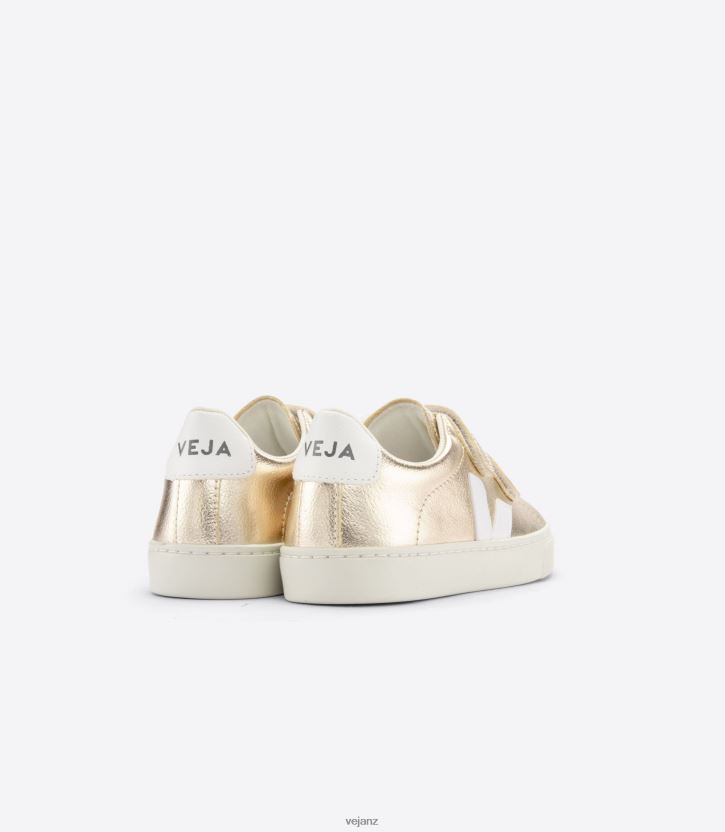 ESPLAR CHROMEFREE LEATHER PLATINE WHITE Kids Veja D42FZB327 Shoes