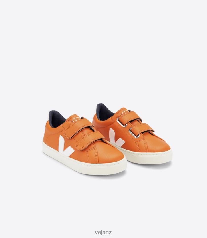 ESPLAR CHROMEFREE LEATHER PUMPKIN WHITE Kids Veja D42FZB333 Shoes