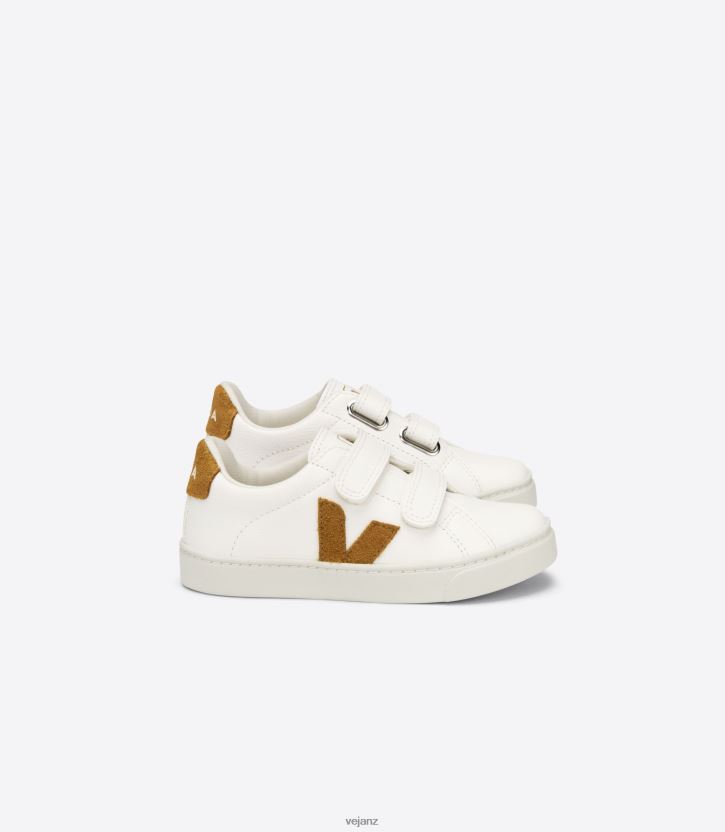ESPLAR CHROMEFREE LEATHER WHITE CAMEL Kids Veja D42FZB328 Shoes