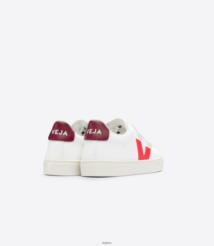 ESPLAR CHROMEFREE LEATHER WHITE ROSE FLUO MARSALA Kids Veja D42FZB322 Shoes