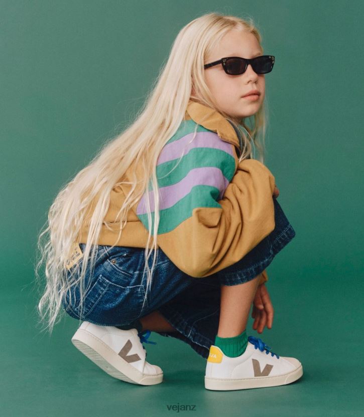 ESPLAR LACES CHROMEFREE LEATHER WHITE MOONROCK TONIC Kids Veja D42FZB331 Shoes