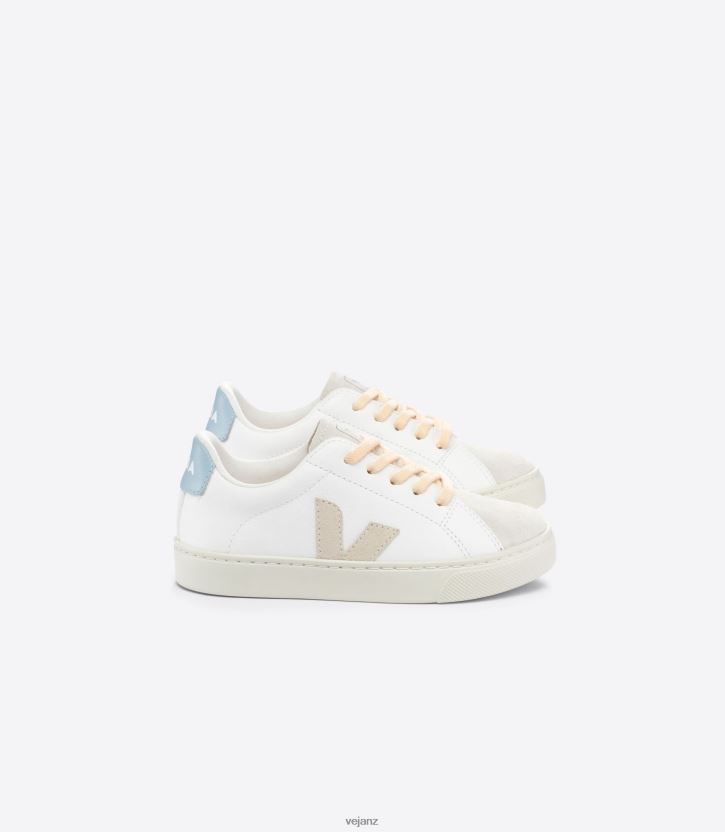 ESPLAR LACES CHROMEFREE LEATHER WHITE SABLE STEEL Kids Veja D42FZB332 Shoes