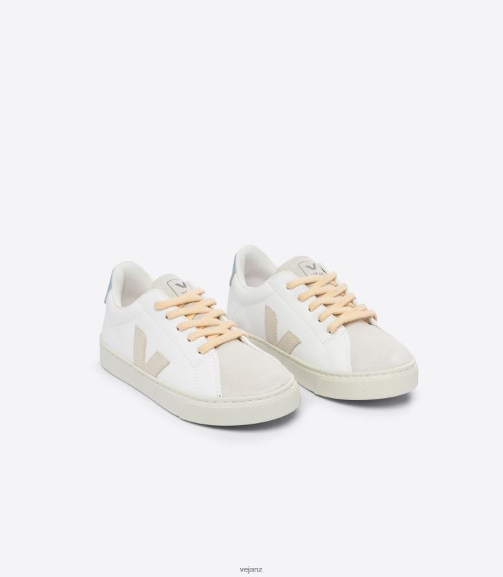 ESPLAR LACES CHROMEFREE LEATHER WHITE SABLE STEEL Kids Veja D42FZB332 Shoes