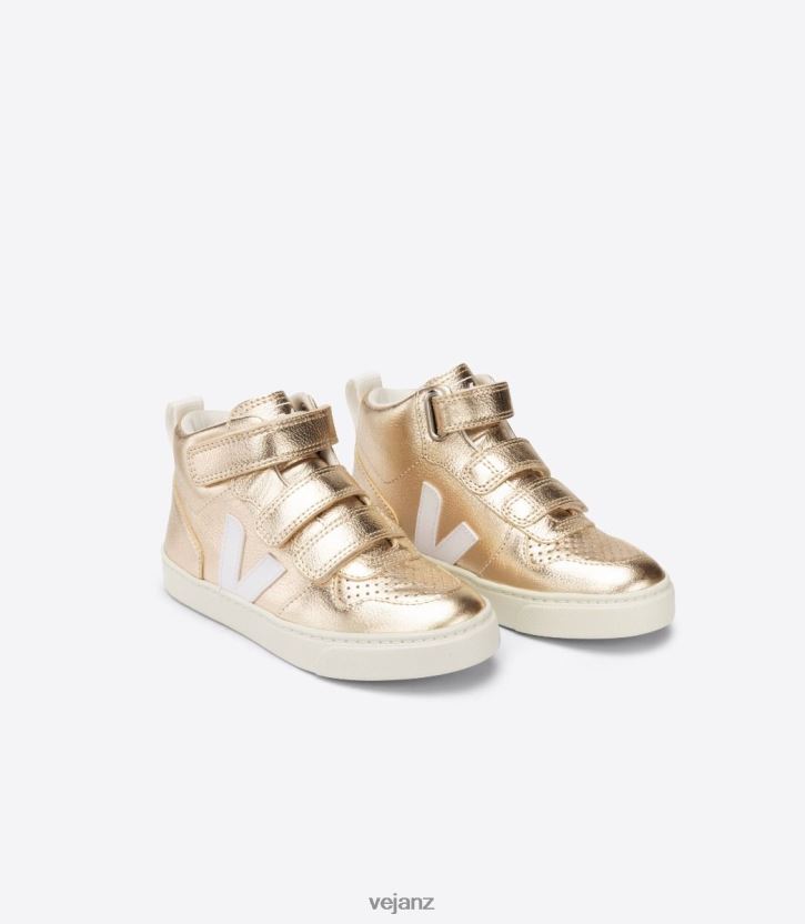 V-10 MID CHROMEFREE LEATHER PLATINE WHITE Kids Veja D42FZB347 Shoes