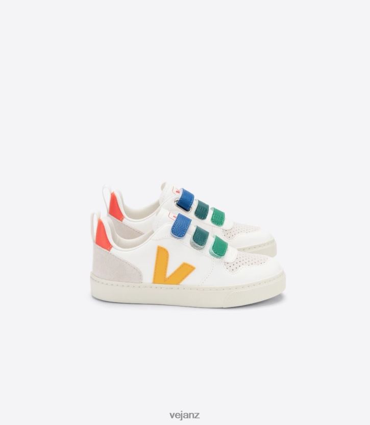 V-10 CHROMEFREE LEATHER MULTICO WHITE OURO Kids Veja D42FZB354 Shoes
