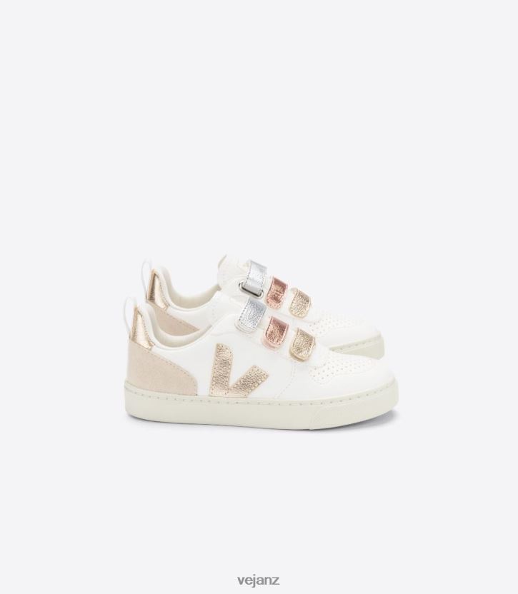 V-10 CHROMEFREE LEATHER MULTICO WHITE SHINY Kids Veja D42FZB355 Shoes