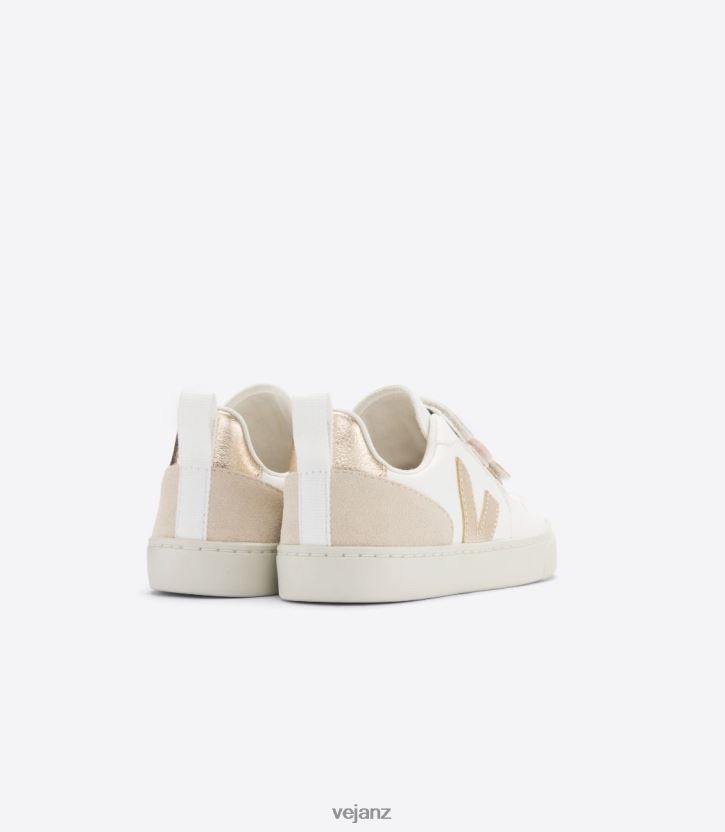 V-10 CHROMEFREE LEATHER MULTICO WHITE SHINY Kids Veja D42FZB355 Shoes