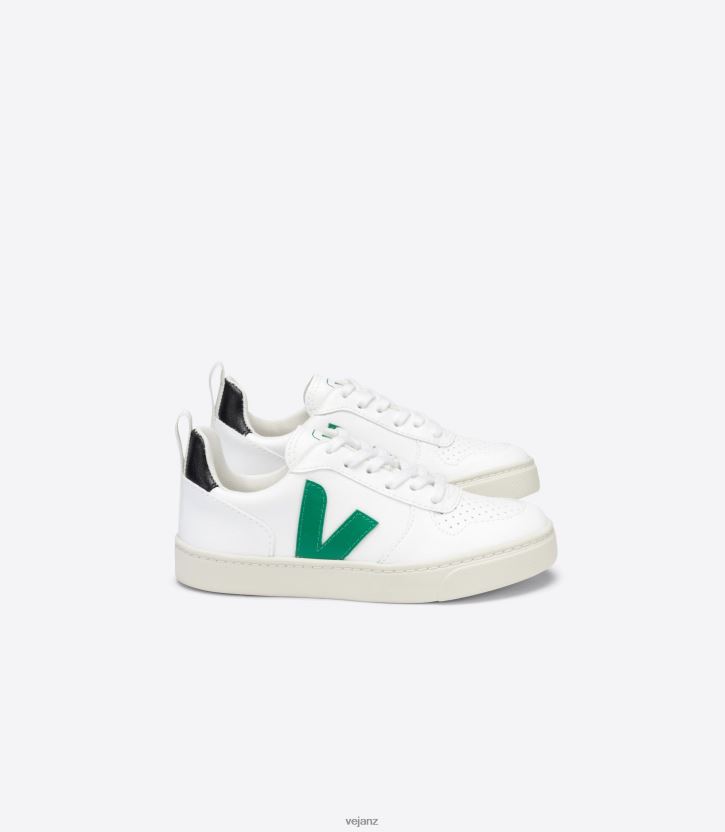 V-10 LACES CWL WHITE EMERAUDE BLACK Kids Veja D42FZB368 Shoes