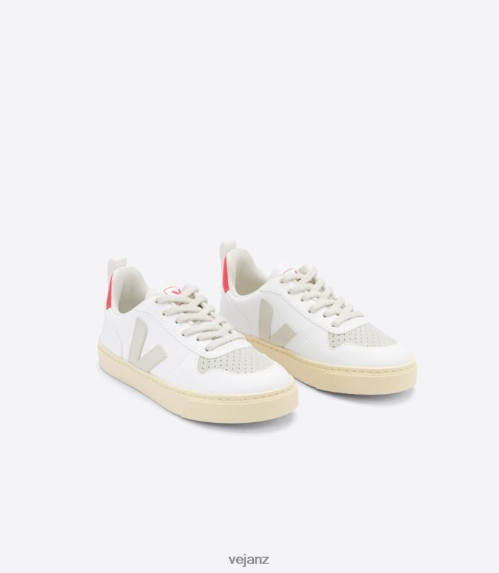 V-10 LACES CWL WHITE PIERRE ROSE FLUO Kids Veja D42FZB367 Shoes