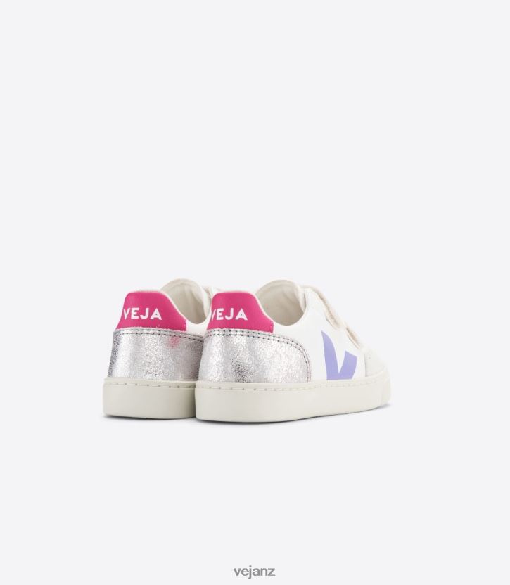V-12 CHROMEFREE LEATHER MULTICO SILVER Kids Veja D42FZB307 Shoes
