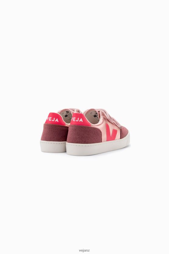 V-12 CHROMEFREE LEATHER NACRE ROSE FLUO Kids Veja D42FZB306 Shoes