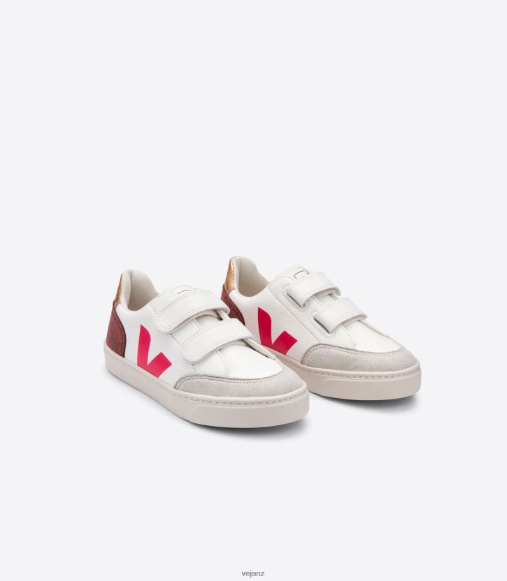 V-12 CHROMEFREE LEATHER WHITE MULTICO DRIED PETAL Kids Veja D42FZB305 Shoes