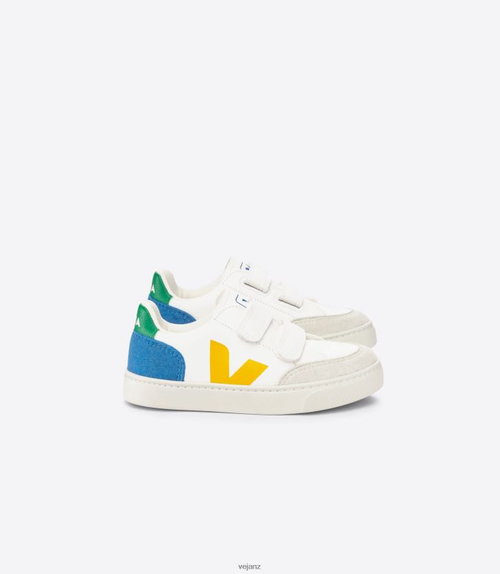 V-12 CHROMEFREE LEATHER WHITE MULTICO INDIGO Kids Veja D42FZB302 Shoes