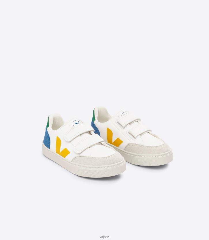 V-12 CHROMEFREE LEATHER WHITE MULTICO INDIGO Kids Veja D42FZB302 Shoes