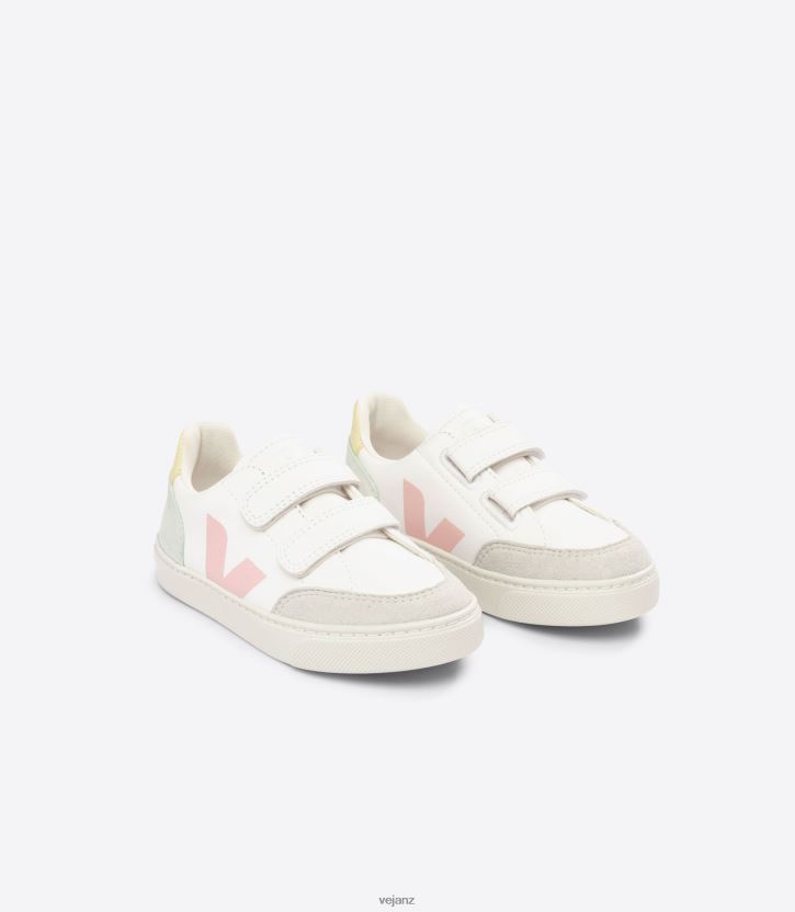 V-12 CHROMEFREE LEATHER WHITE MULTICO JADE Kids Veja D42FZB304 Shoes