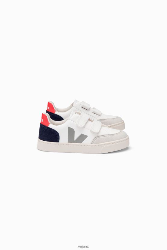 V-12 CHROMEFREE LEATHER WHITE MULTICO NAUTICO Kids Veja D42FZB310 Shoes