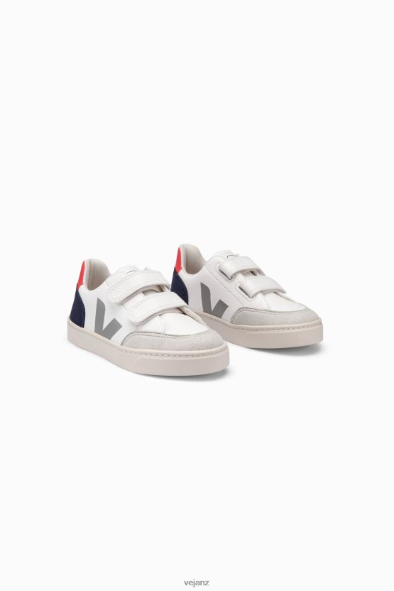 V-12 CHROMEFREE LEATHER WHITE MULTICO NAUTICO Kids Veja D42FZB310 Shoes