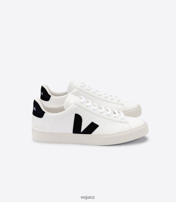 CAMPO CHROMEFREE LEATHER WHITE BLACK Men Veja D42FZB6 Shoes