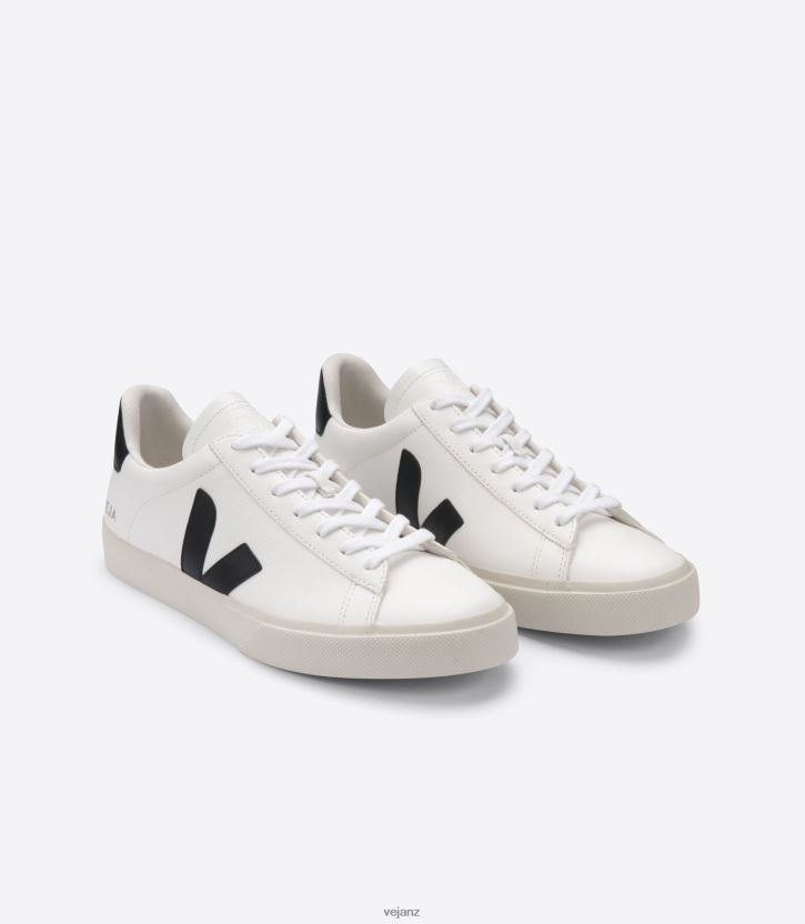 CAMPO CHROMEFREE LEATHER WHITE BLACK Men Veja D42FZB6 Shoes