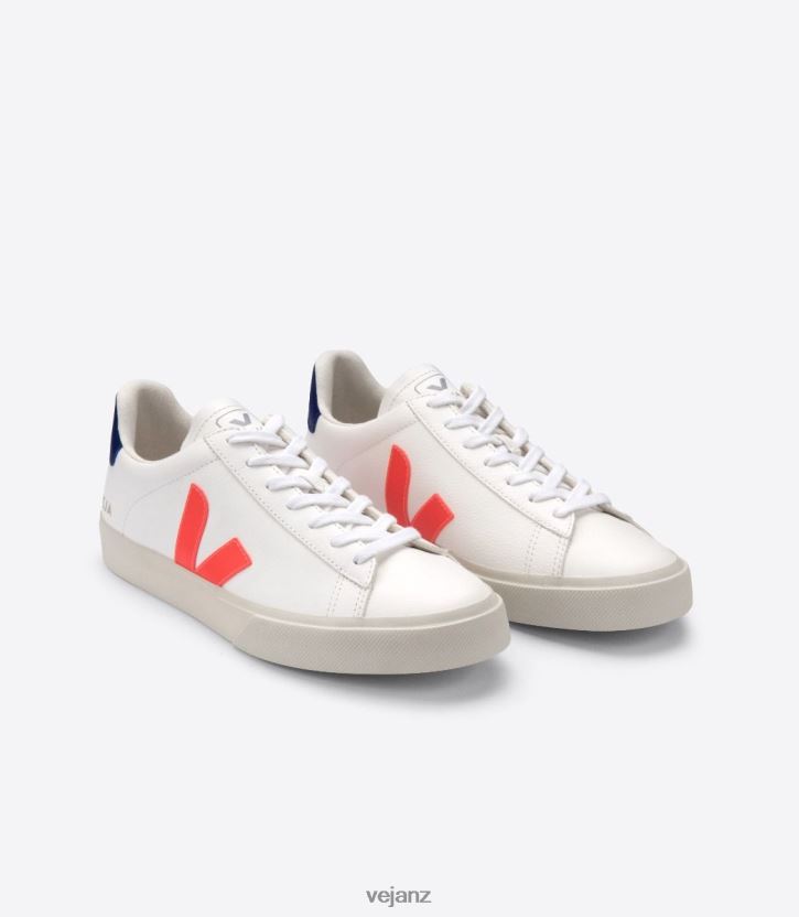 CAMPO CHROMEFREE LEATHER WHITE ORANGE FLUO Men Veja D42FZB16 Shoes