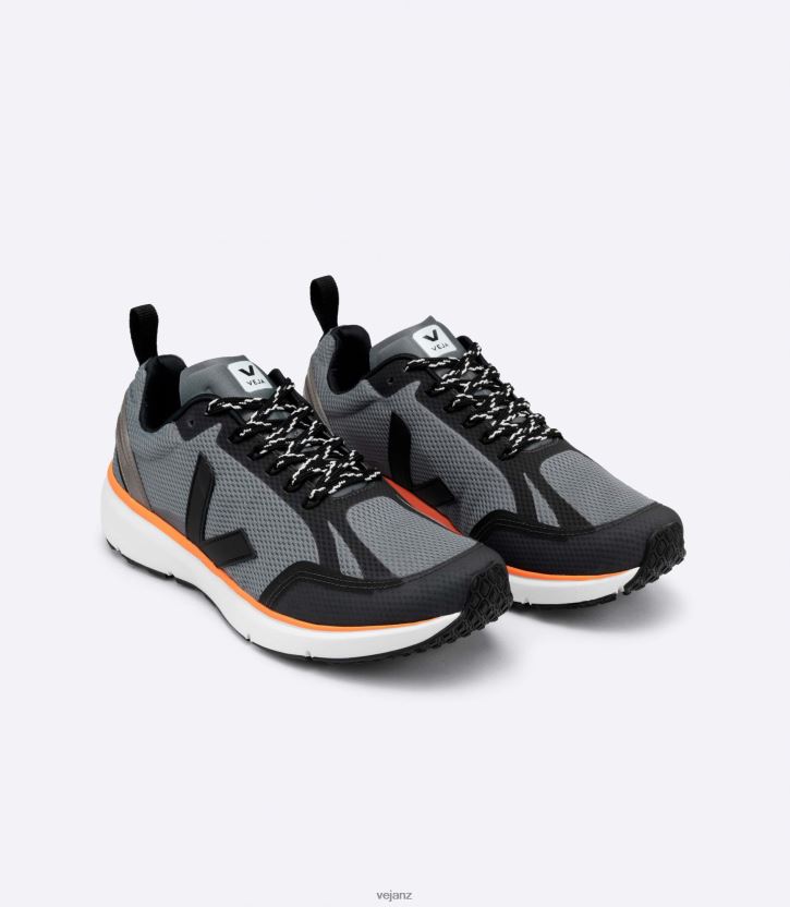 CONDOR 2 ALVEOMESH CONCRETE BLACK NEON ORANGE Men Veja D42FZB195 Shoes