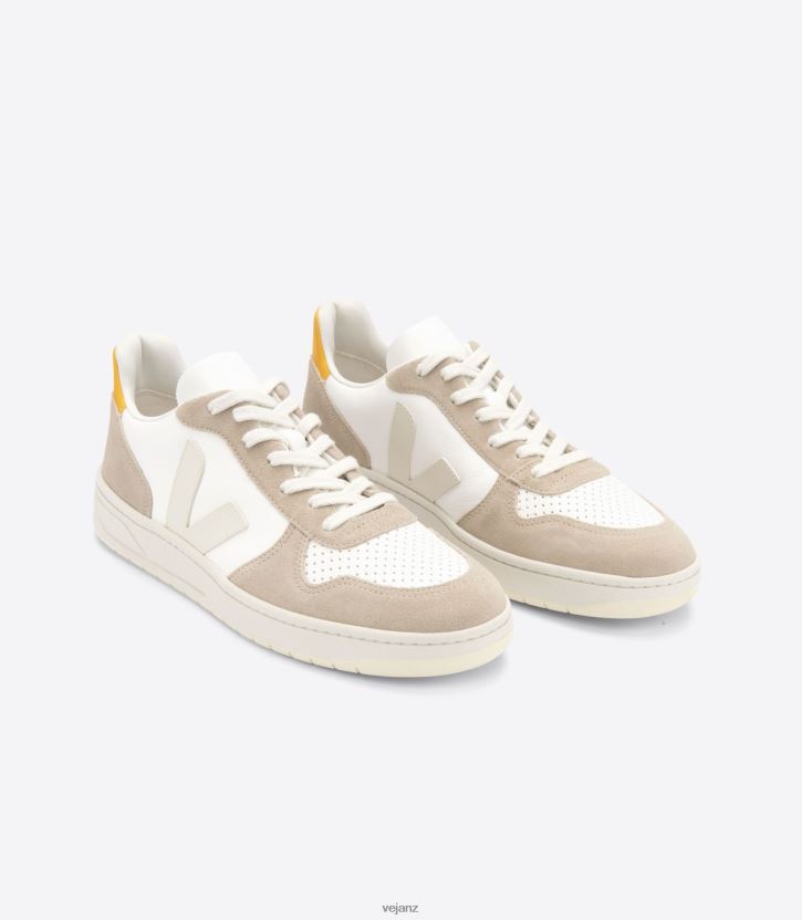 V-10 CHROMEFREE LEATHER WHITE SAHARA OURO Men Veja D42FZB69 Shoes