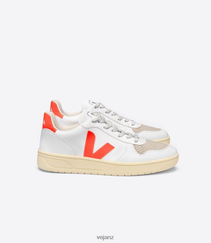 V-10 CWL WHITE ORANGE FLUO Men Veja D42FZB51 Shoes