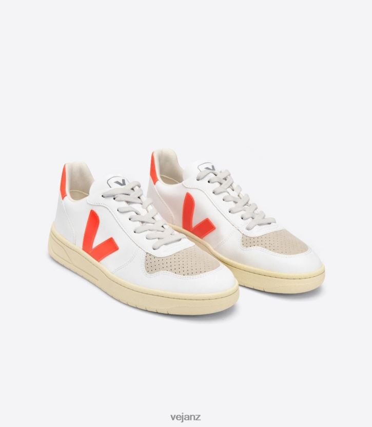 V-10 CWL WHITE ORANGE FLUO Men Veja D42FZB51 Shoes