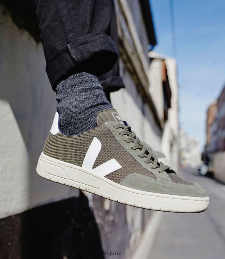 V-12 VEGAN B-MESH OLIVE WHITE Men Veja D42FZB30 Shoes